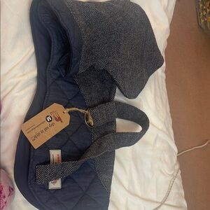 Stylish Navy and Gray Dog Jacket